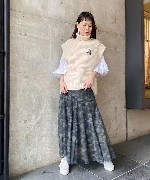 Desert Rose(デザートローズ)の「【TORANOI/トラノイ】迷彩プリントチュールスカート(スカート・レディース・グリーン系その他/グレー系その他・FREE)」の15枚目の写真