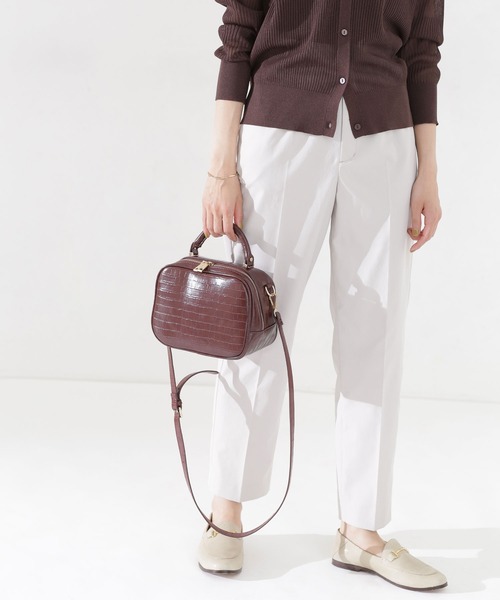 NANO universe（ナノユニバース）の「クロコ型押しボストンバッグ（ボストンバッグ・レディース・グレー系その他4/ライトブルー/ブラウン・FREE）」の3枚目の写真