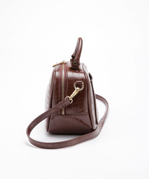 NANO universe（ナノユニバース）の「クロコ型押しボストンバッグ（ボストンバッグ・レディース・グレー系その他4/ライトブルー/ブラウン・FREE）」の8枚目の写真