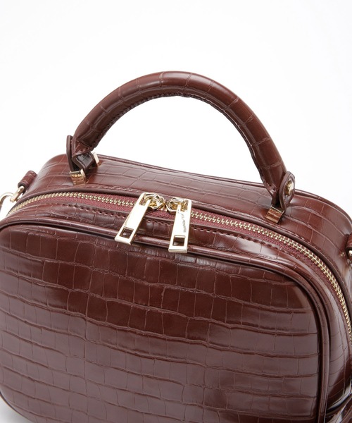 NANO universe（ナノユニバース）の「クロコ型押しボストンバッグ（ボストンバッグ・レディース・グレー系その他4/ライトブルー/ブラウン・FREE）」の4枚目の写真