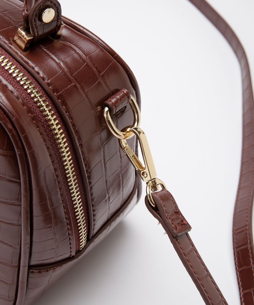 NANO universe（ナノユニバース）の「クロコ型押しボストンバッグ（ボストンバッグ・レディース・グレー系その他4/ライトブルー/ブラウン・FREE）」の12枚目の写真