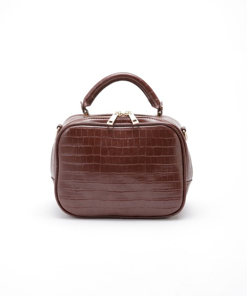 NANO universe（ナノユニバース）の「クロコ型押しボストンバッグ（ボストンバッグ・レディース・グレー系その他4/ライトブルー/ブラウン・FREE）」の9枚目の写真