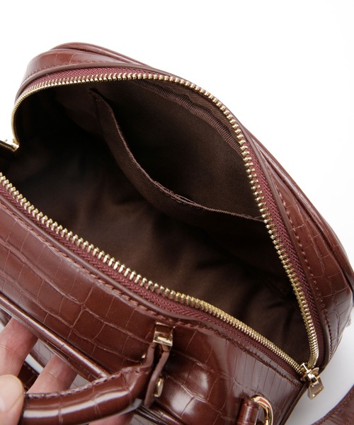 NANO universe（ナノユニバース）の「クロコ型押しボストンバッグ（ボストンバッグ・レディース・グレー系その他4/ライトブルー/ブラウン・FREE）」の13枚目の写真