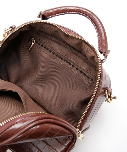 NANO universe（ナノユニバース）の「クロコ型押しボストンバッグ（ボストンバッグ・レディース・グレー系その他4/ライトブルー/ブラウン・FREE）」の7枚目の写真