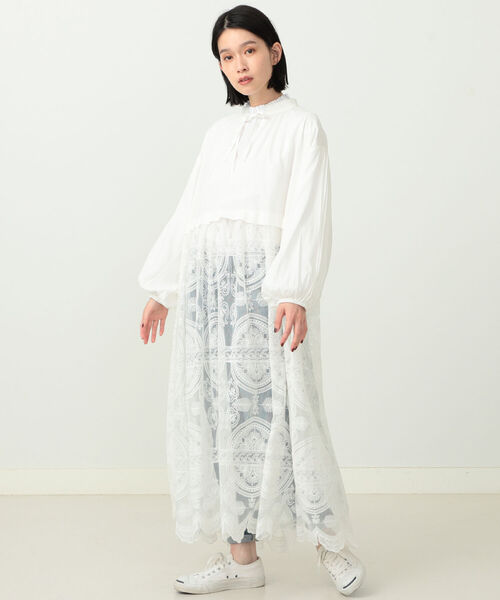 CAROLINA GLASER（カロリナ グレイサー）の「Aya × CAROLINA GLASER / レース ロングブラウス（シャツ/ブラウス・レディース・ホワイト/ブラック・ONE SIZE）」の21枚目の写真