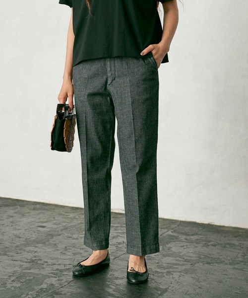 PUAL CE CIN（ピュアルセシン）の「【Du noir】JAPAN MADEセンタープレスデニムパンツ（デニムパンツ・レディース・ブラック/インディゴブルー/ブルー・FREE）」の2枚目の写真