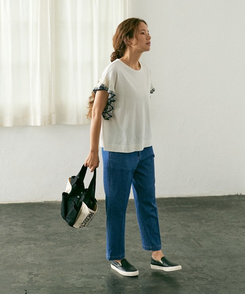 PUAL CE CIN（ピュアルセシン）の「【Du noir】JAPAN MADEセンタープレスデニムパンツ（デニムパンツ・レディース・ブラック/インディゴブルー/ブルー・FREE）」の5枚目の写真