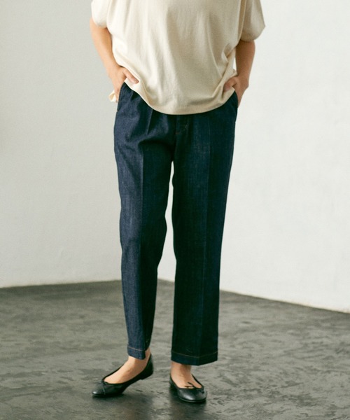 PUAL CE CIN（ピュアルセシン）の「【Du noir】JAPAN MADEセンタープレスデニムパンツ（デニムパンツ・レディース・ブラック/インディゴブルー/ブルー・FREE）」の18枚目の写真