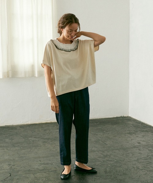 PUAL CE CIN（ピュアルセシン）の「【Du noir】JAPAN MADEセンタープレスデニムパンツ（デニムパンツ・レディース・ブラック/インディゴブルー/ブルー・FREE）」の22枚目の写真