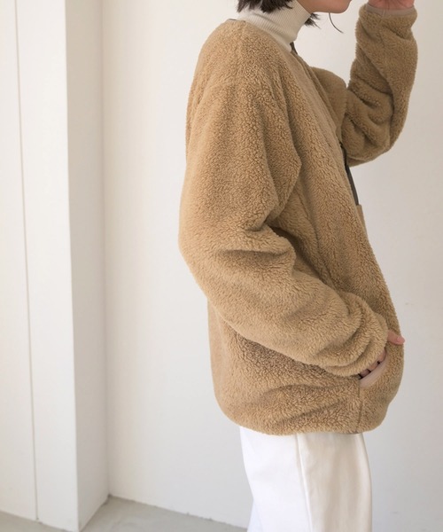 CANAL JEAN（キャナルジーン）の「ALMOND SURFBOARDS＆DESINS(アーモンドサーフボードデザイン) マイクロフリースクルーネック（その他トップス・レディース・キャメル/ライトベージュ・MEDIUM）」の8枚目の写真