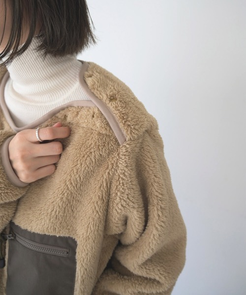 CANAL JEAN（キャナルジーン）の「ALMOND SURFBOARDS＆DESINS(アーモンドサーフボードデザイン) マイクロフリースクルーネック（その他トップス・レディース・キャメル/ライトベージュ・MEDIUM）」の9枚目の写真