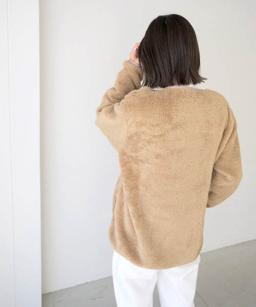 CANAL JEAN（キャナルジーン）の「ALMOND SURFBOARDS＆DESINS(アーモンドサーフボードデザイン) マイクロフリースクルーネック（その他トップス・レディース・キャメル/ライトベージュ・MEDIUM）」の10枚目の写真