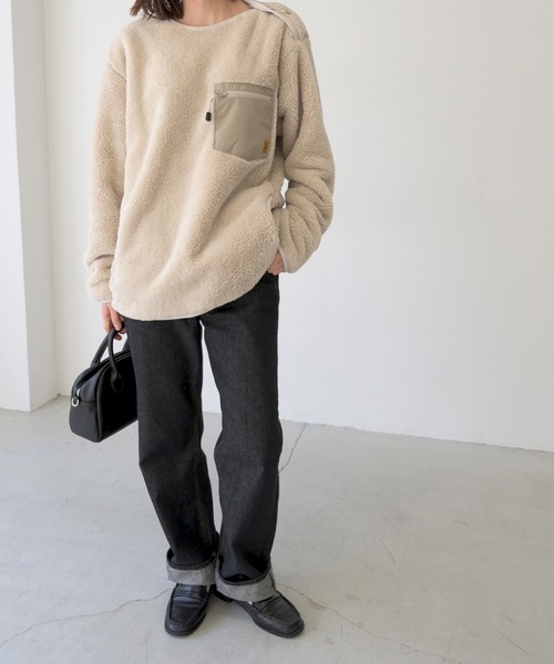 CANAL JEAN（キャナルジーン）の「ALMOND SURFBOARDS＆DESINS(アーモンドサーフボードデザイン) マイクロフリースクルーネック（その他トップス・レディース・キャメル/ライトベージュ・MEDIUM）」の3枚目の写真