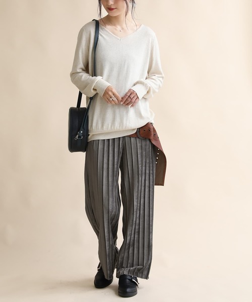 osharewalker(オシャレウォーカー)の「【廃盤】『ベロアプリーツワイドパンツ』(その他パンツ・レディース・ブルーグリーン/チャコール/ピンク・1/2)」の15枚目の写真