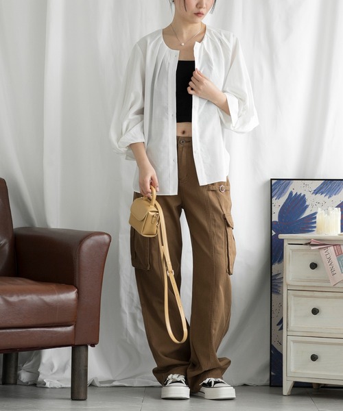 aimoha（アイモハ）の「ボリューム袖ブラウス (SS)（シャツ/ブラウス・レディース・ベージュ/ホワイト・LARGE/MEDIUM）」の15枚目の写真