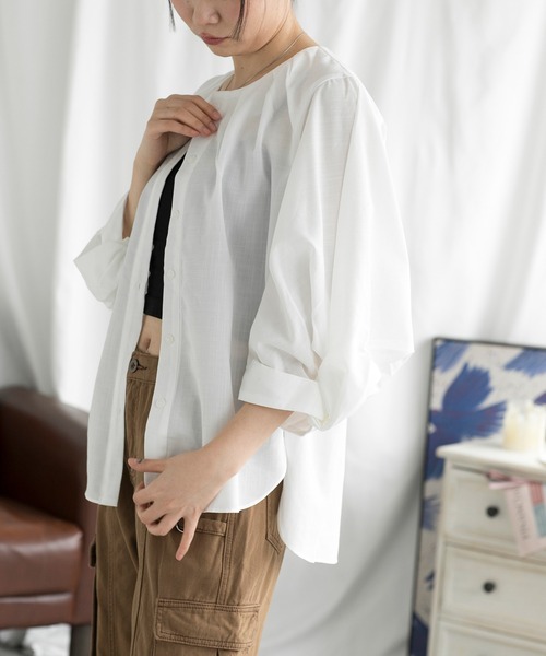 aimoha（アイモハ）の「ボリューム袖ブラウス (SS)（シャツ/ブラウス・レディース・ベージュ/ホワイト・LARGE/MEDIUM）」の12枚目の写真