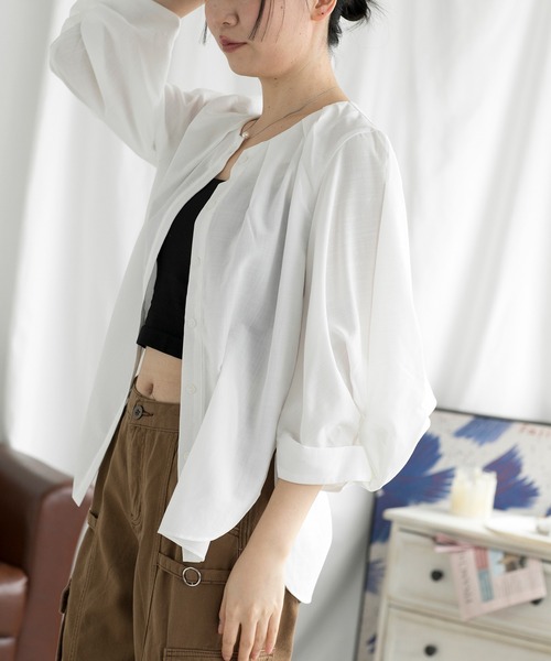 aimoha（アイモハ）の「ボリューム袖ブラウス (SS)（シャツ/ブラウス・レディース・ベージュ/ホワイト・LARGE/MEDIUM）」の11枚目の写真