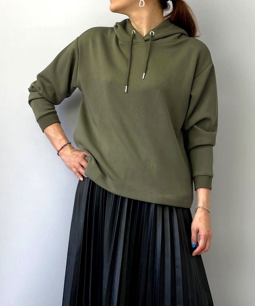 Grand PARK(グランドパーク)の「スポンジパーカー(パーカー・レディース・カーキ/チャコールグレー/ネイビー/トップグレー・FREE)」の3枚目の写真