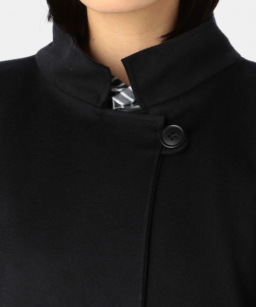 GALLEGO DESPORTES（ギャレゴデスポート）の「【GALLEGO DESPORTES】1ボタンビッグコート ウール WOMEN（ステンカラーコート・レディース・ネイビー/ダークグリーン・SMALL）」の9枚目の写真