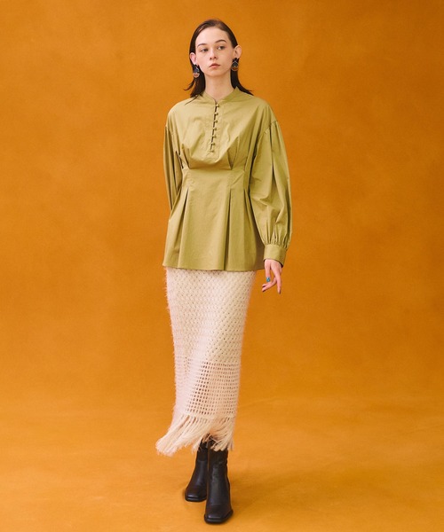 PUBLIC TOKYO(パブリックトウキョウ)の「バスケットフェザーニットスカート(スカート・レディース・ブラック/アイボリー・FREE)」の14枚目の写真