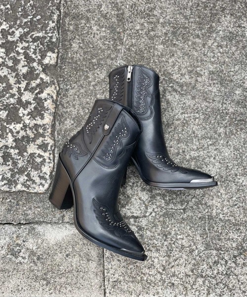ASH(アッシュ)の「WEB限定【BEVERLY】ウエスタンショートブーツ(ブーツ・レディース・ブラック・38/36/37)」の4枚目の写真