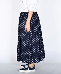 45R粟サテンのプリーツスカート（インディゴ）: WOMEN｜45R