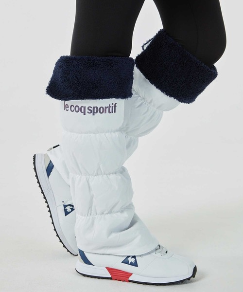 ゴルフレッグウォーマー lecoqsportif 2点ゴルフレッグウォーマー 白 黒Ｌ キルティングレッグウォーマー