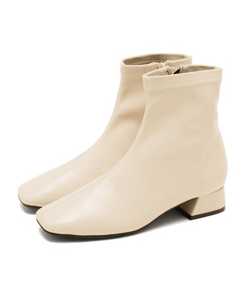 grandfleur（グランドフルール）の「【S～3L】スクエアトゥローヒールストレッチショートブーツ（ブーツ・レディース・ブラック/ダークブラウン/ベージュ系その他/アイボリー・3L/L/S/LL/M）」の10枚目の写真