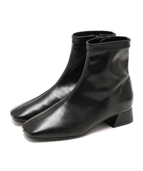 grandfleur（グランドフルール）の「【S～3L】スクエアトゥローヒールストレッチショートブーツ（ブーツ・レディース・ブラック/ダークブラウン/ベージュ系その他/アイボリー・3L/L/S/LL/M）」の16枚目の写真