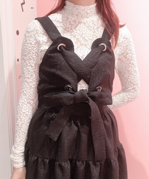 PAIN(ペイン)の「ローズジャガードキャミドレス(ワンピース・レディース・ホワイト/ブラック/ピンク・FREE)」の11枚目の写真