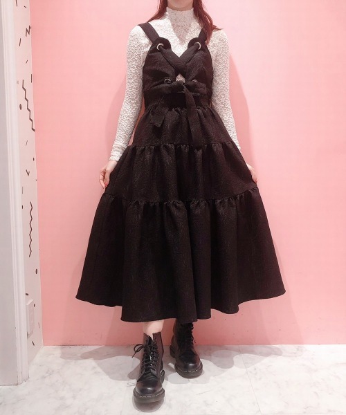 PAIN(ペイン)の「ローズジャガードキャミドレス(ワンピース・レディース・ホワイト/ブラック/ピンク・FREE)」の10枚目の写真