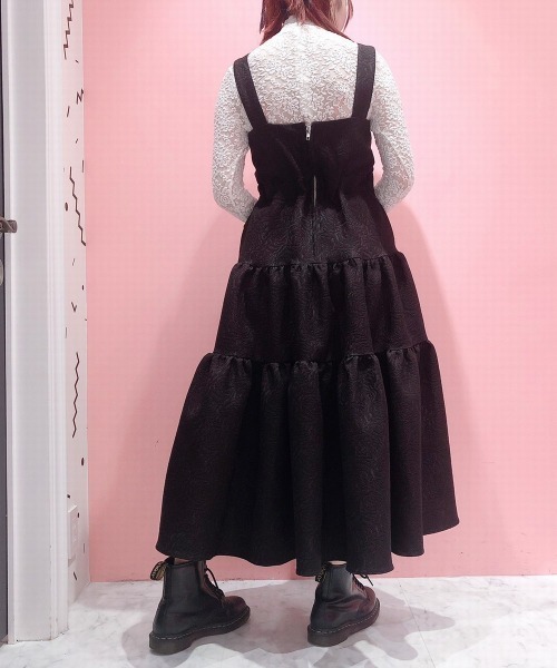 PAIN(ペイン)の「ローズジャガードキャミドレス(ワンピース・レディース・ホワイト/ブラック/ピンク・FREE)」の8枚目の写真