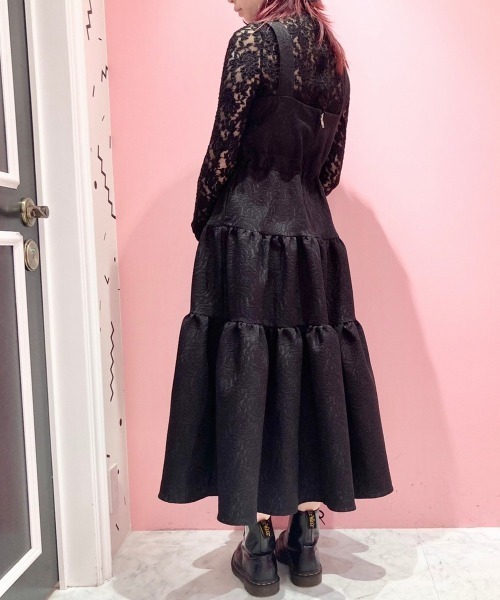 PAIN(ペイン)の「ローズジャガードキャミドレス(ワンピース・レディース・ホワイト/ブラック/ピンク・FREE)」の12枚目の写真