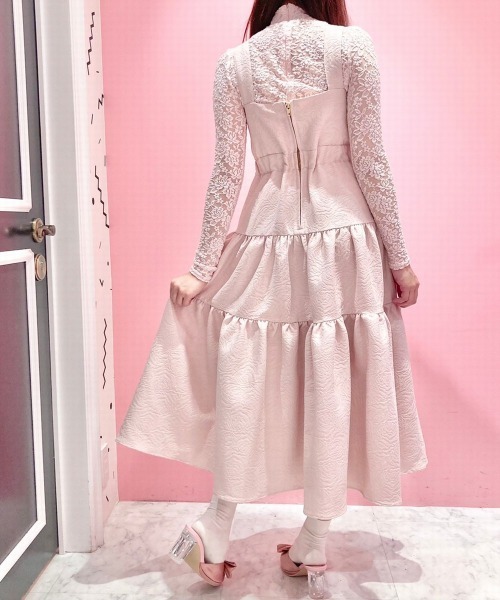 PAIN(ペイン)の「ローズジャガードキャミドレス(ワンピース・レディース・ホワイト/ブラック/ピンク・FREE)」の5枚目の写真