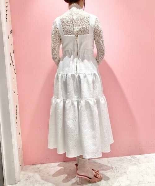 PAIN(ペイン)の「ローズジャガードキャミドレス(ワンピース・レディース・ホワイト/ブラック/ピンク・FREE)」の4枚目の写真