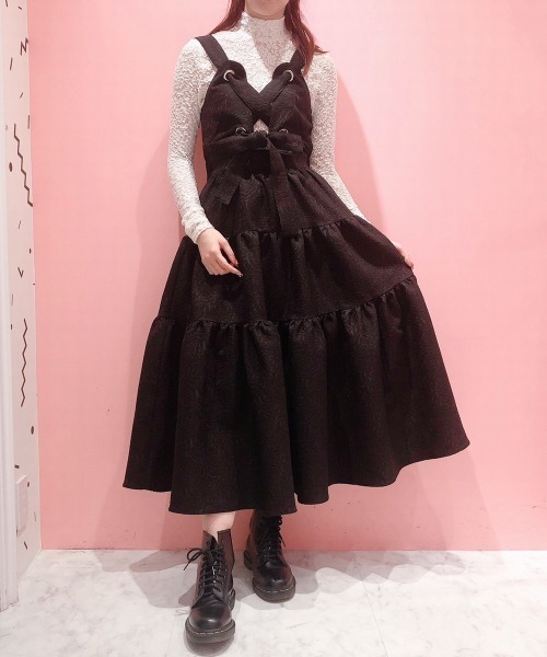 PAIN(ペイン)の「ローズジャガードキャミドレス(ワンピース・レディース・ホワイト/ブラック/ピンク・FREE)」の15枚目の写真