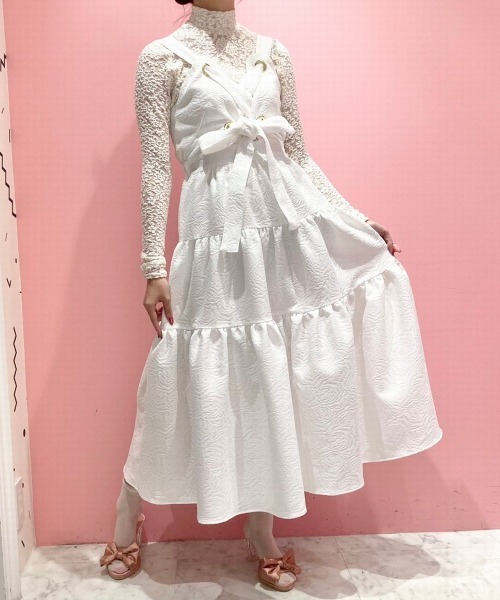 PAIN(ペイン)の「ローズジャガードキャミドレス(ワンピース・レディース・ホワイト/ブラック/ピンク・FREE)」の13枚目の写真