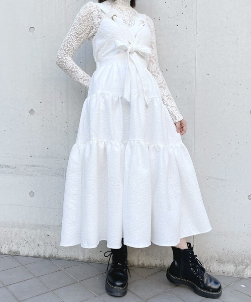 PAIN(ペイン)の「ローズジャガードキャミドレス(ワンピース・レディース・ホワイト/ブラック/ピンク・FREE)」の17枚目の写真