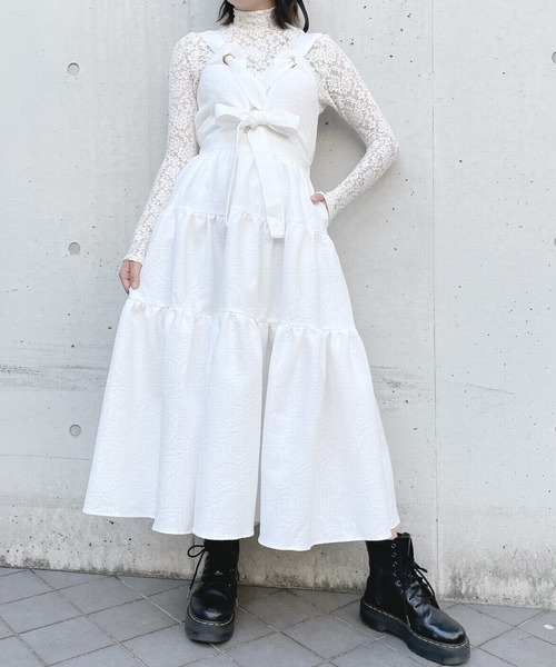 PAIN(ペイン)の「ローズジャガードキャミドレス(ワンピース・レディース・ホワイト/ブラック/ピンク・FREE)」の21枚目の写真