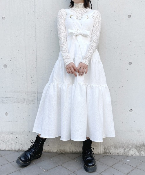 PAIN(ペイン)の「ローズジャガードキャミドレス(ワンピース・レディース・ホワイト/ブラック/ピンク・FREE)」の20枚目の写真