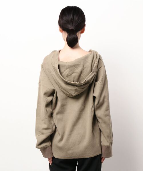 Lull（ルル）の「【Lull / ルル】サーマルメキシカンパーカー（パーカー・レディース・カーキ/ベージュ/ナチュラル・ONESIZE）」の5枚目の写真