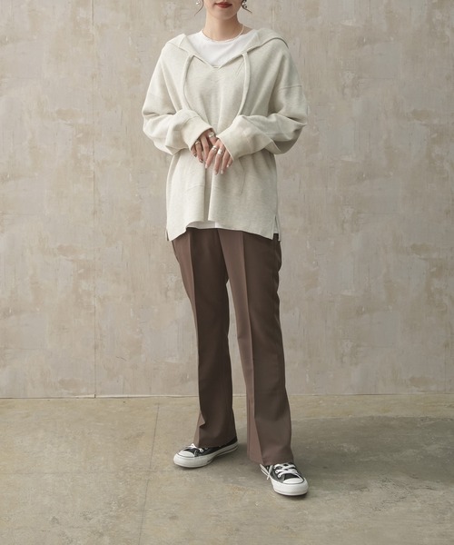 Lull（ルル）の「【Lull / ルル】サーマルメキシカンパーカー（パーカー・レディース・カーキ/ベージュ/ナチュラル・ONESIZE）」の17枚目の写真