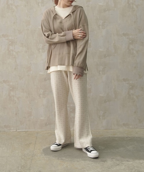 Lull（ルル）の「【Lull / ルル】サーマルメキシカンパーカー（パーカー・レディース・カーキ/ベージュ/ナチュラル・ONESIZE）」の15枚目の写真