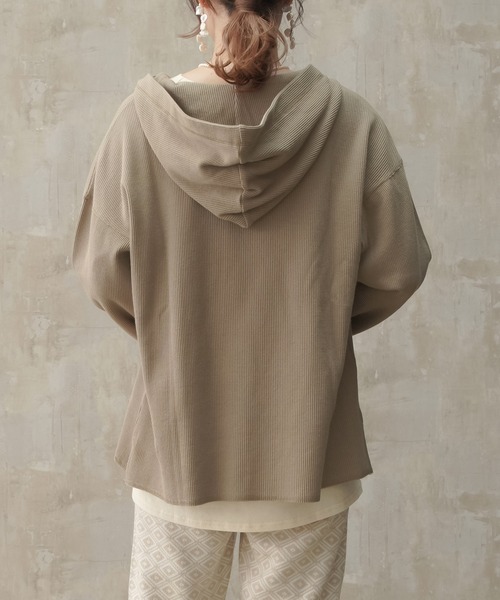 Lull（ルル）の「【Lull / ルル】サーマルメキシカンパーカー（パーカー・レディース・カーキ/ベージュ/ナチュラル・ONESIZE）」の11枚目の写真