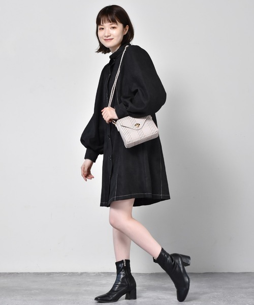 RETRO GIRL（レトロガール）の「バルーン袖チュニックワンピース（ワンピース・レディース・ブラウン/ブラック/バーガンディー/グリーン/チャコールグレー・FREE）」の8枚目の写真