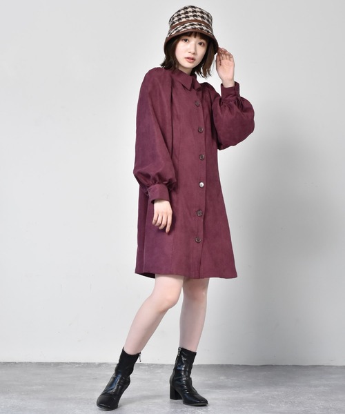 RETRO GIRL（レトロガール）の「バルーン袖チュニックワンピース（ワンピース・レディース・ブラウン/ブラック/バーガンディー/グリーン/チャコールグレー・FREE）」の13枚目の写真