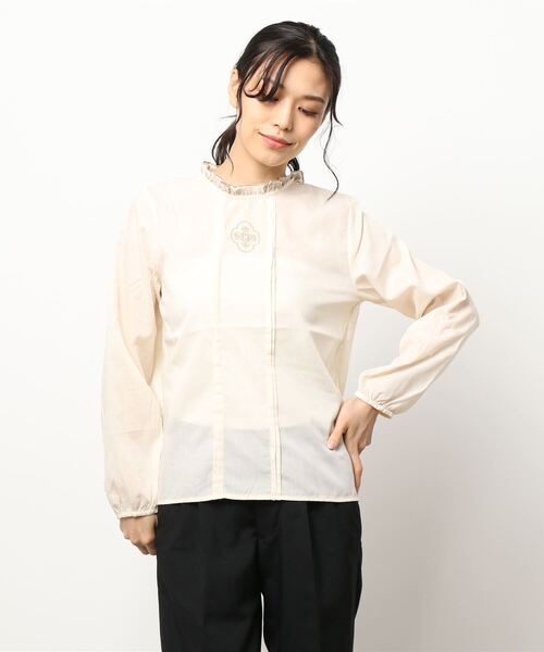 ehka sopo（エヘカソポ）の「単色刺繍ブラウス（シャツ/ブラウス・レディース・オフホワイト/ミント/キナリ・ﾌﾘ-）」の7枚目の写真