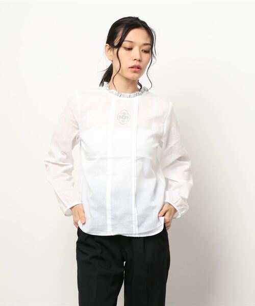 ehka sopo（エヘカソポ）の「単色刺繍ブラウス（シャツ/ブラウス・レディース・オフホワイト/ミント/キナリ・ﾌﾘ-）」の6枚目の写真