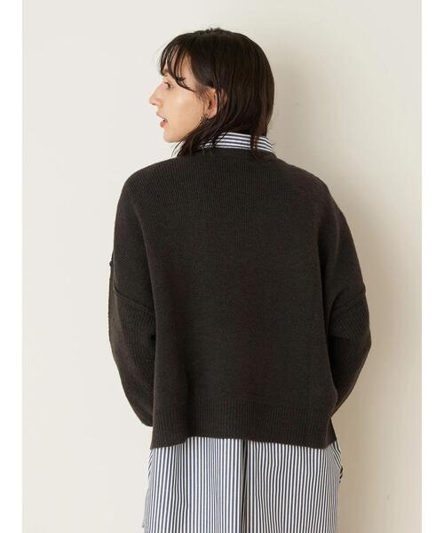 earth music&ecology（アースミュージックアンドエコロジー）の「エアリーショートニット ＊（ニット/セーター・レディース・チャコールグレー/イエロー/アイボリー/ラベンダー/ベージュ・FREE）」の7枚目の写真