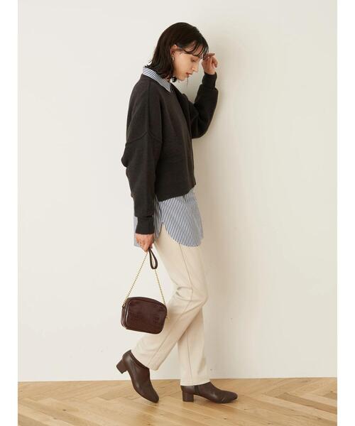 earth music&ecology（アースミュージックアンドエコロジー）の「エアリーショートニット ＊（ニット/セーター・レディース・チャコールグレー/イエロー/アイボリー/ラベンダー/ベージュ・FREE）」の10枚目の写真